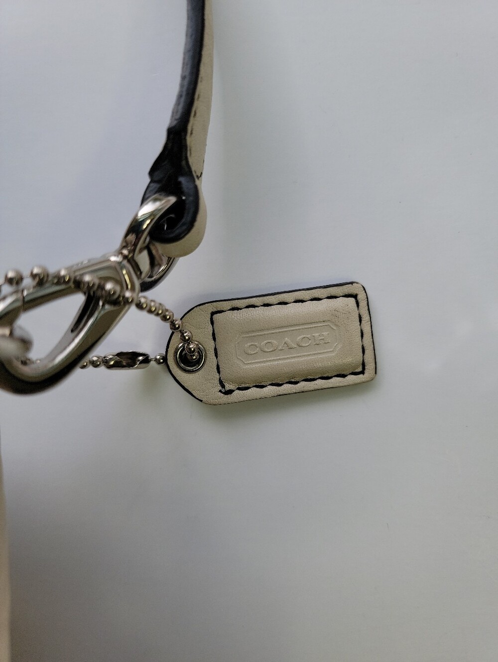 Y2k COACH Demi Baguette Purse Bone Pebbled Leather - Picture 2 of 15